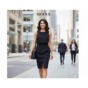 NWT SPANX Sleeveless Sheath Dress with Cropped Overlay